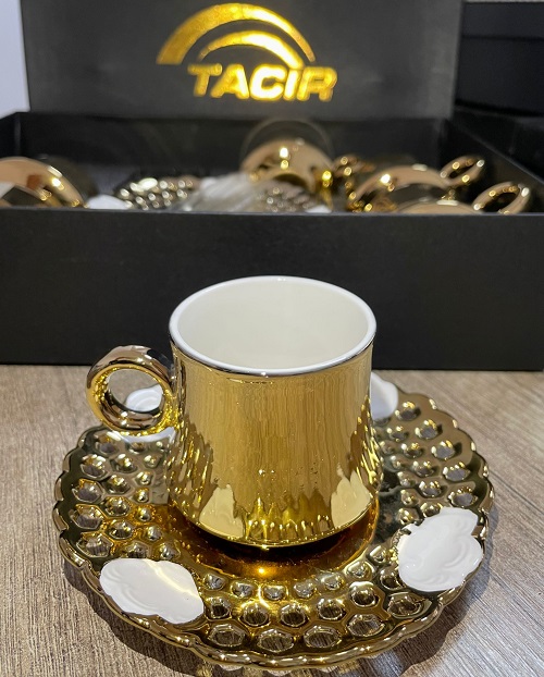 tacir 210116 kahve fincanı gold takım 8680648581165