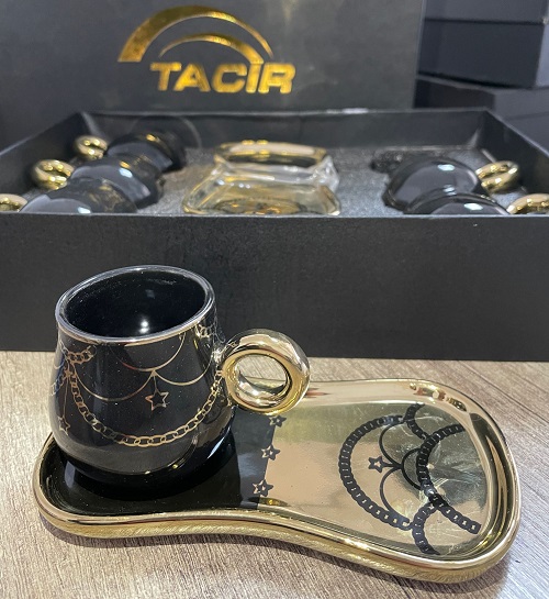 tacir 210101 kahve fincanı siyahvegold takım 8680648581011