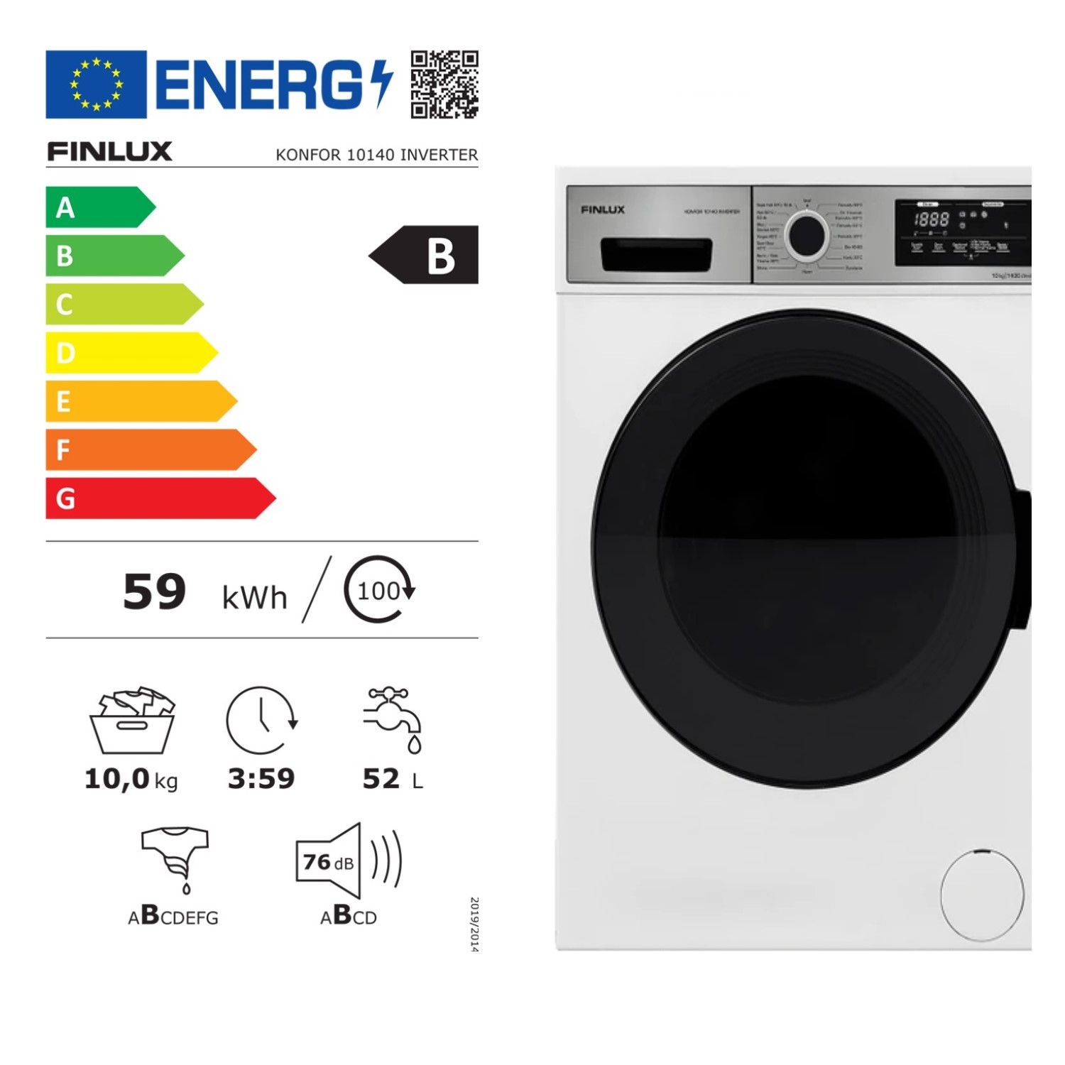 fınlux konfor 10140 inverter 10kg çamaşır makinesi 